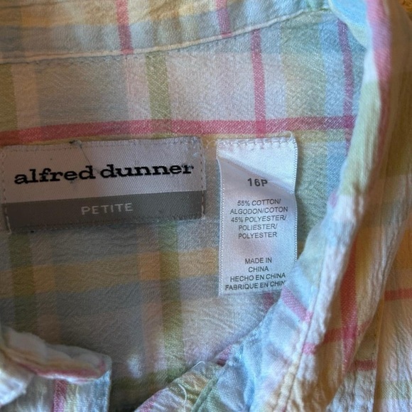 Vintage Alfred Dunner Pastel Plaid Button-Up Shirt – Size 16P - Picture 4 of 6